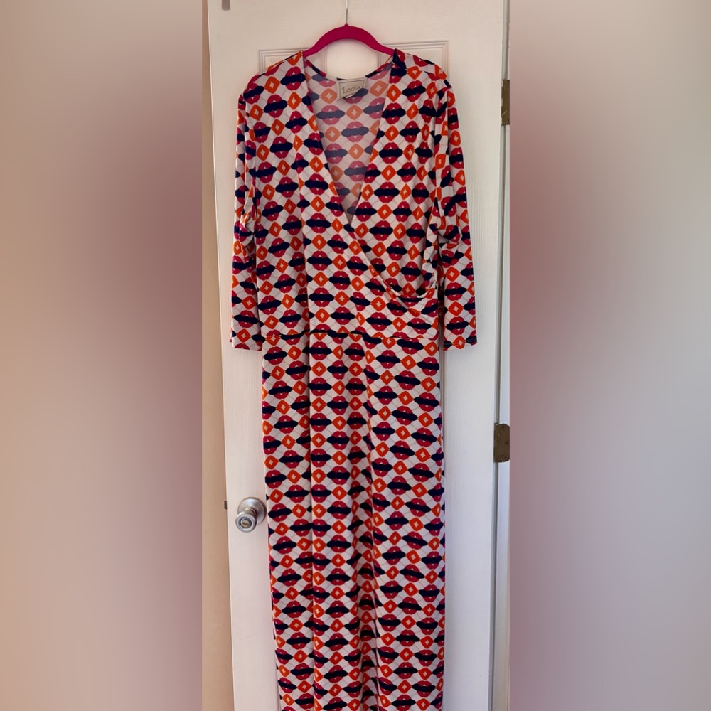Leota Multicolor Geometric faux wrap Maxi Dress